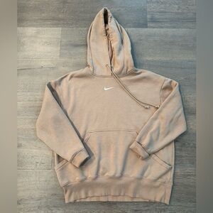 Nike Sportswear Phoenix Fleece Oversized Hoodie Sweatshirt Tan Center Swoosh